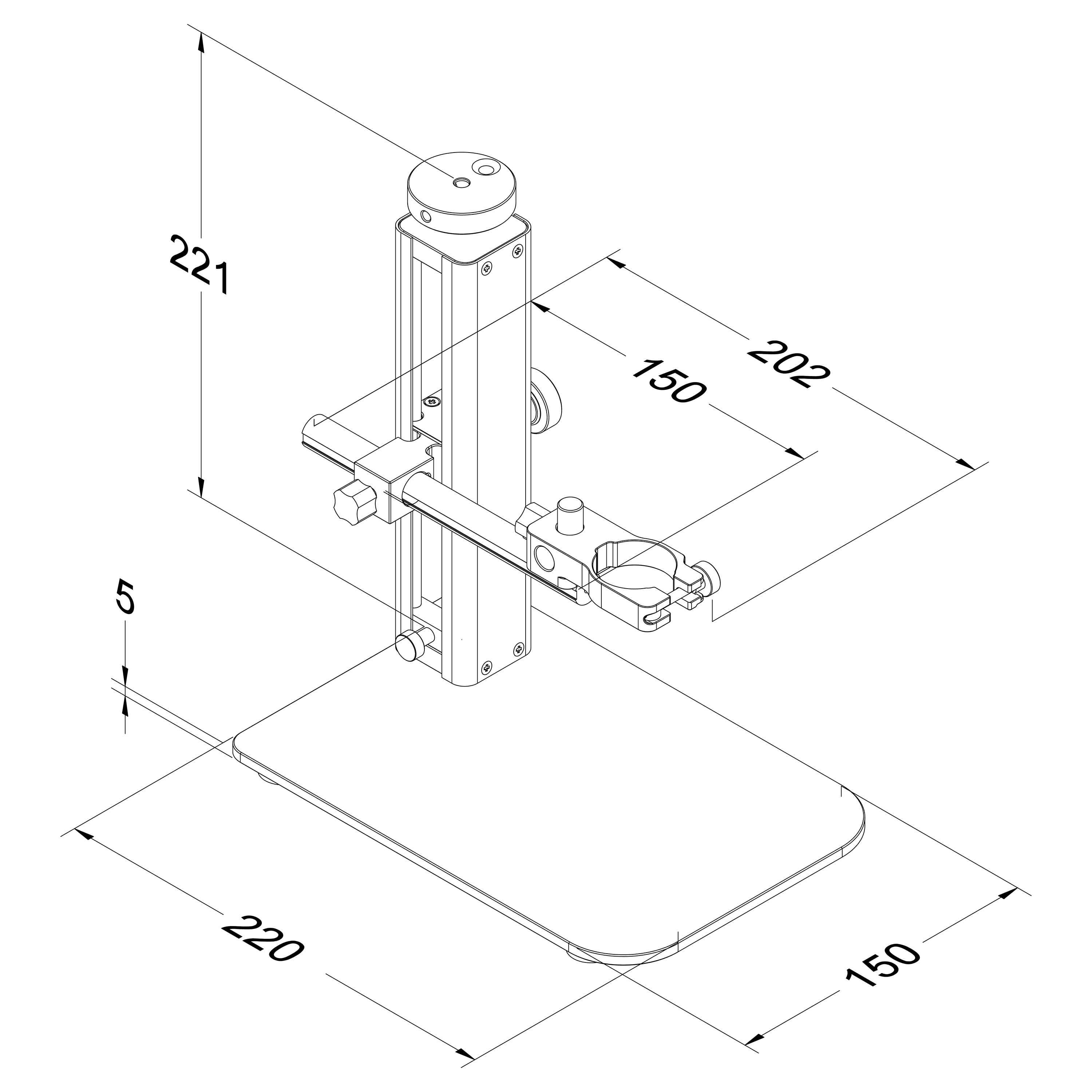 Dino-Lite professionellt stativ, förbättrad version av 43-RK-10A. Vårt bästa stativ som rekommenderas för alla högpresterande Dino-Lite mikroskop