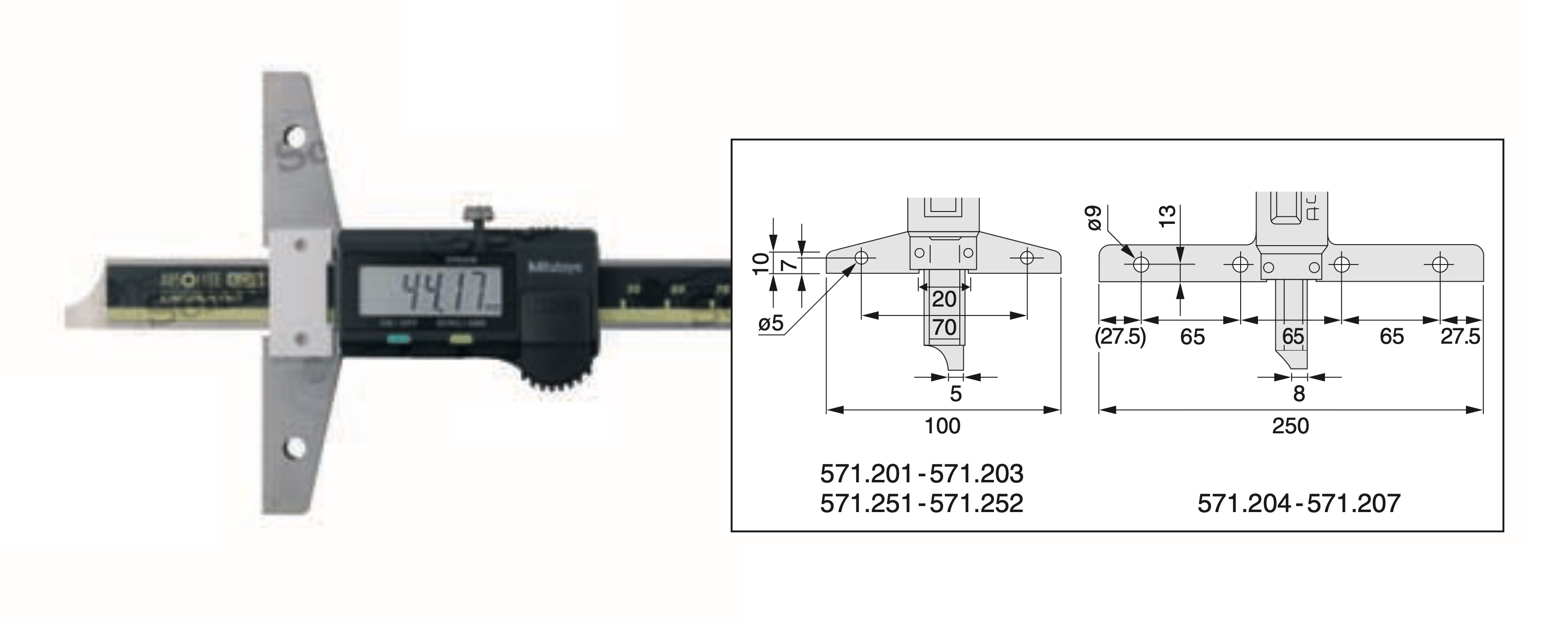 Digitalt djupskjutmått 0-750 mm