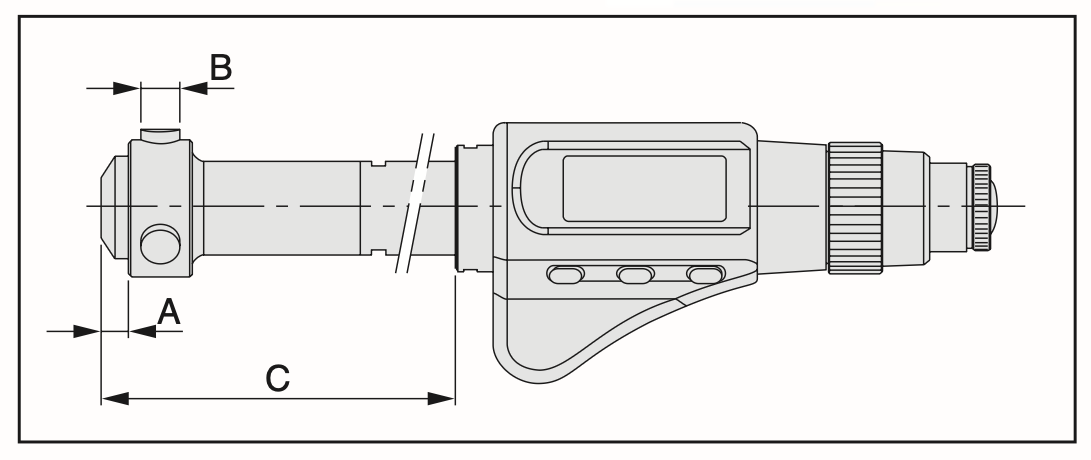 TESA Imicro Digital Capa invändig trepunktsmikrometer för Holtest, Ø8–10 mm