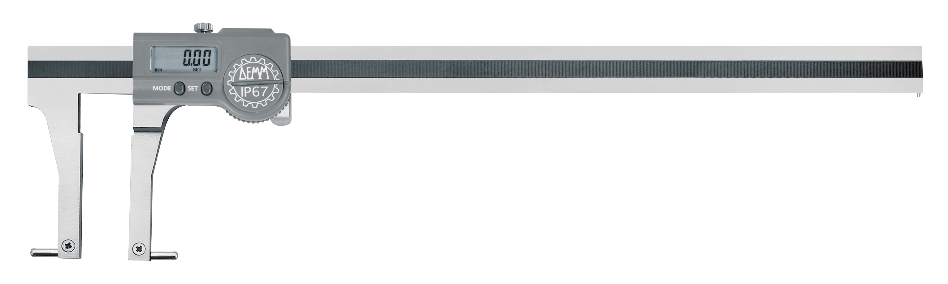 Universellt digitalt skjutmått med utbytbara mätspetsar