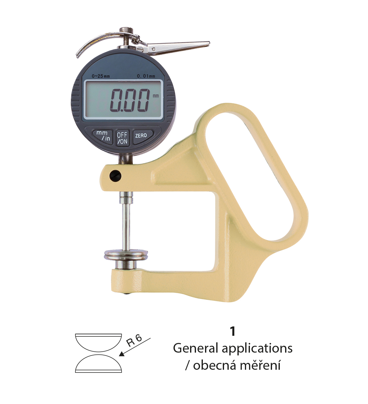 Dig.thickn.gauge 50mm/0-25mm