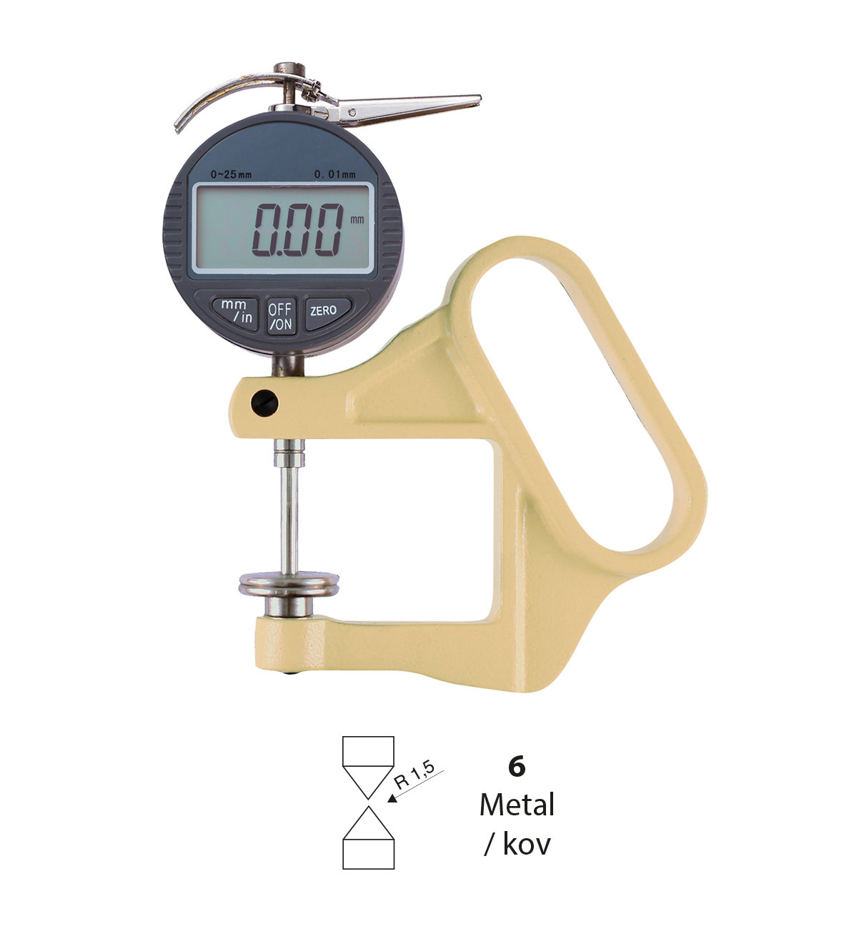 Dig.thickn.gauge 200mm/0-25mm