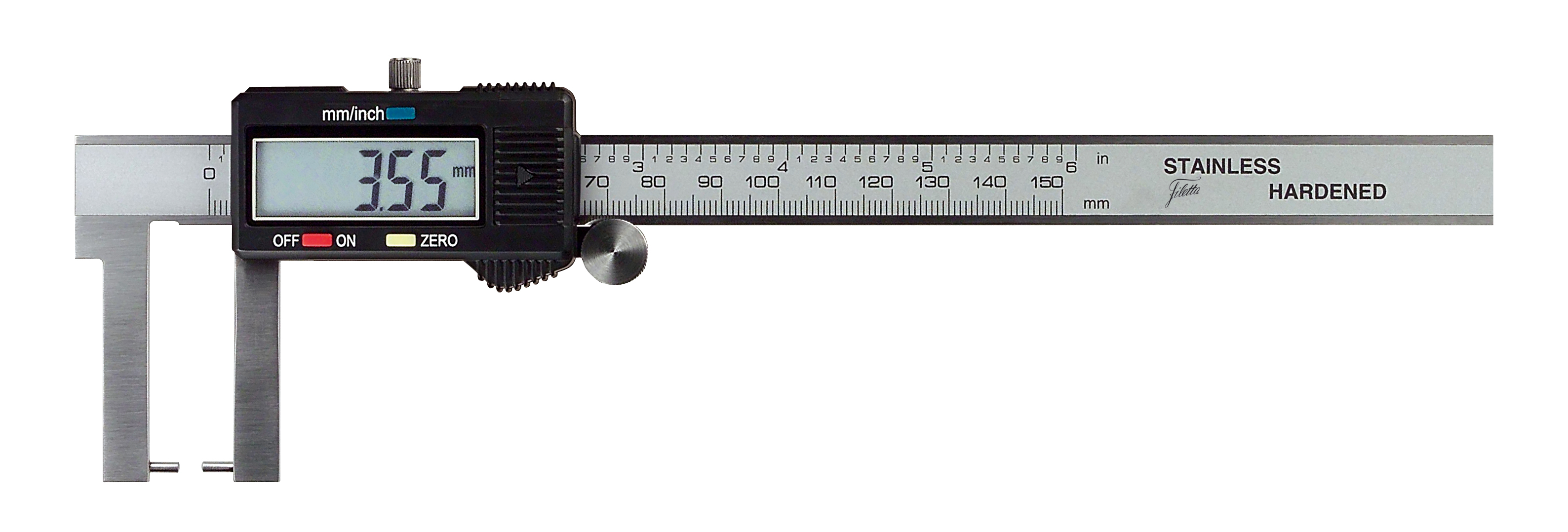 Digitalt skjutmått med skänklar med inåtvända mätpinnar