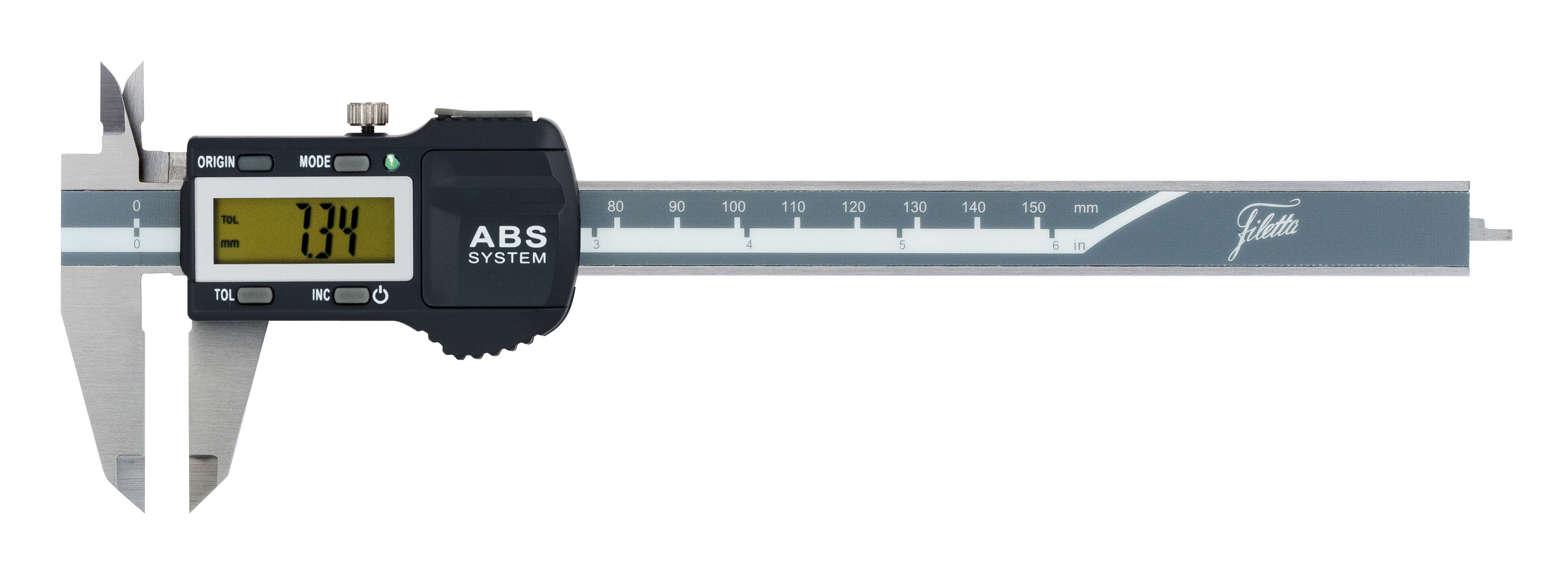 Absolut digitalt skjutmått 0–200 mm – Precisioninstrument med absolutavläsning