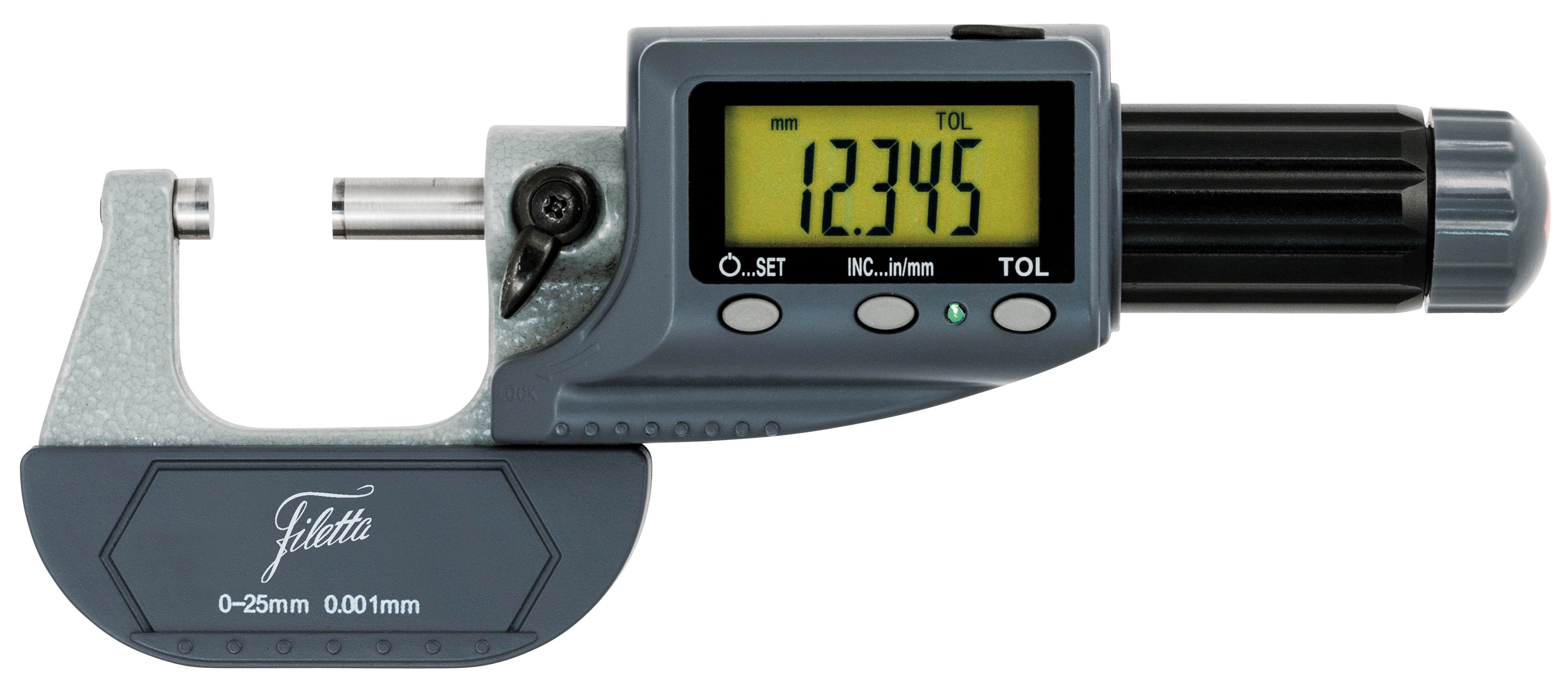 Absolut digital mikrometer med toleransindikering IP54