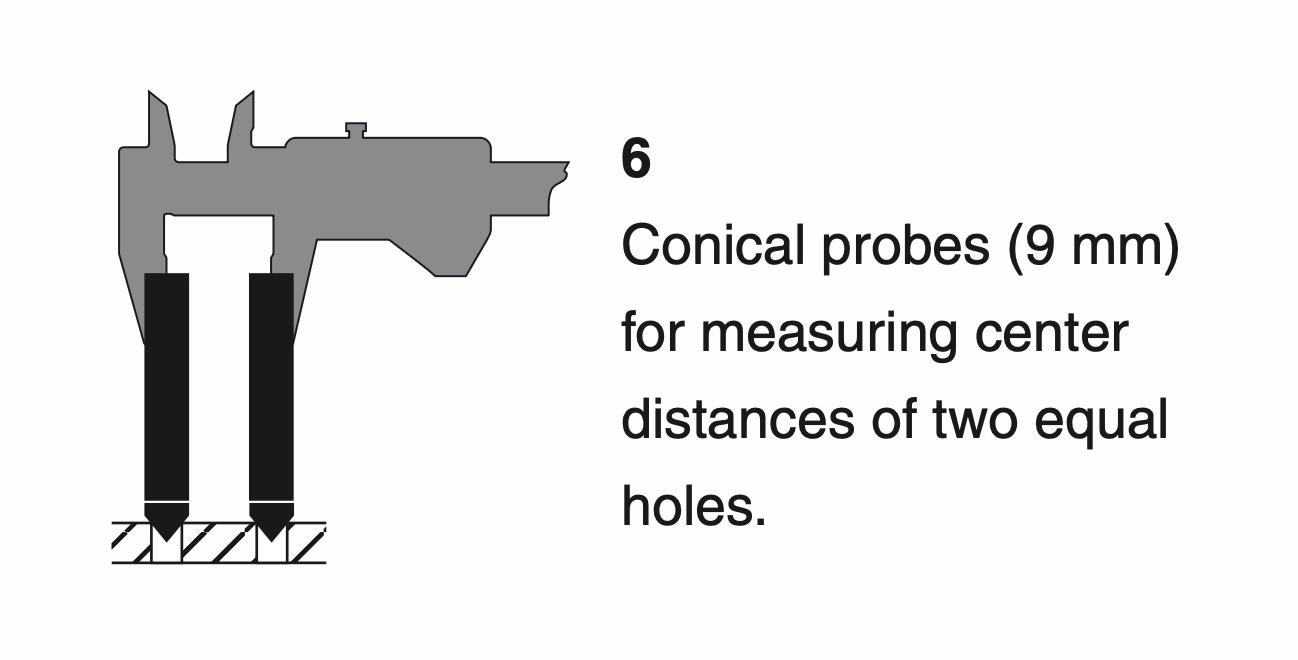 Mätspetsar i set för skjutmått