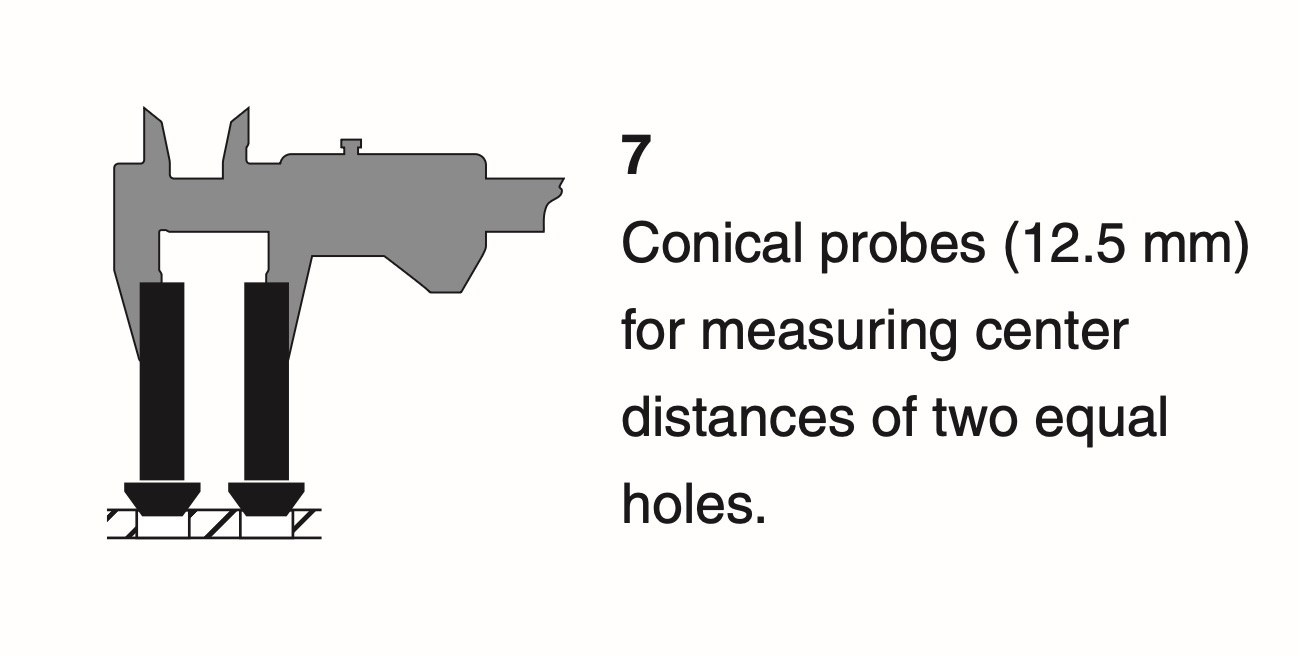 Mätspetsar i set för skjutmått