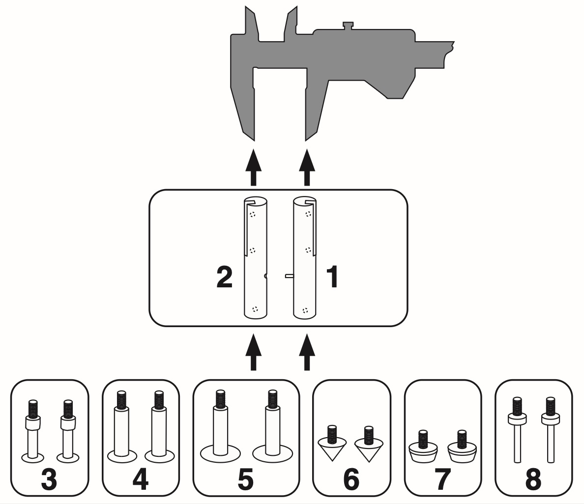 Mätspetsar i set för skjutmått