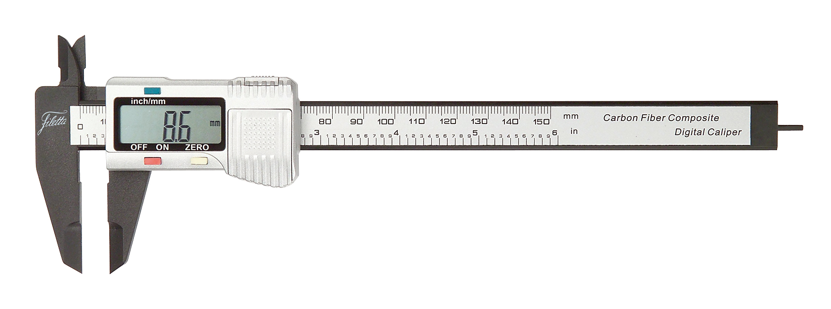 Gräv kolfiberkal. 0-150mm