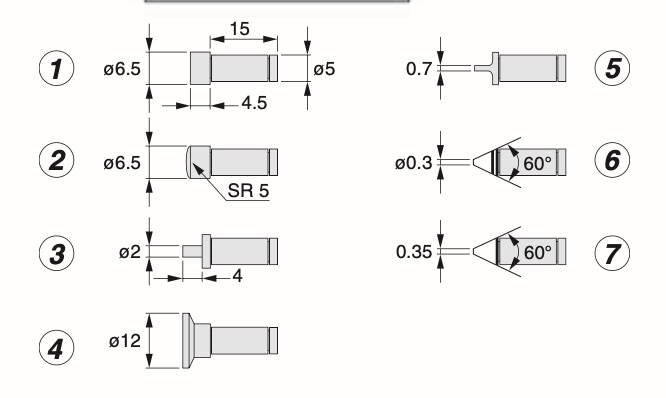 Universellt digitalt skjutmått med utbytbara mätspetsar