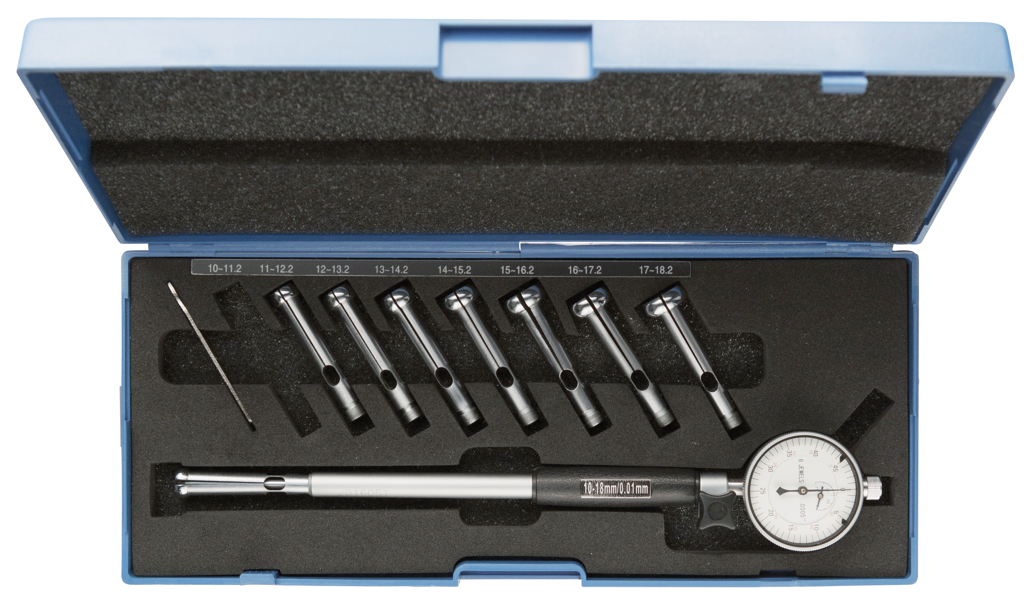 Hålmätning för genomgående hål med indikatorklocka, set 4–6 mm/0,01